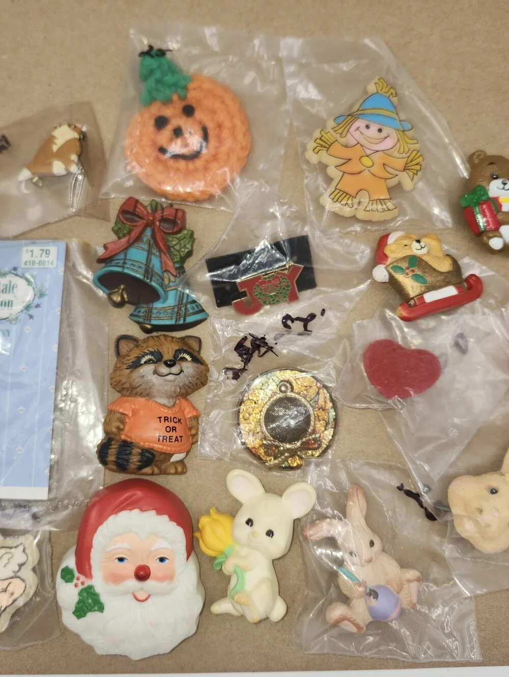 Huge lot Vintage Valentine's Holiday Pins earrings jewelery Halloween Christmas